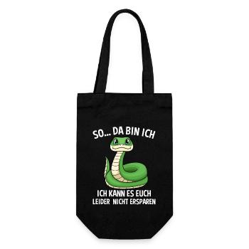 So Da Bin Ich Ich Kann Es Euch Nicht Ersparen - Geschenkbeutel für Flaschen - Schwarz - Vorne