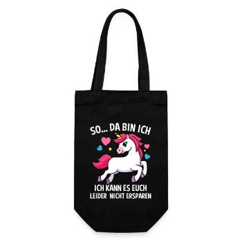 So Da Bin Ich Ich Kann Es Euch Nicht Ersparen - Geschenkbeutel für Flaschen - Schwarz - Vorne