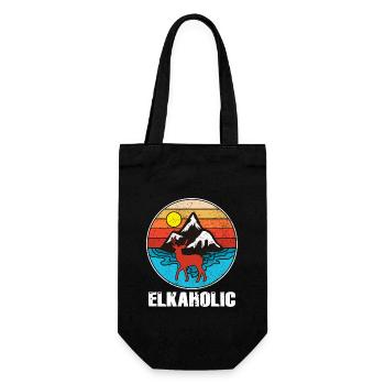 Elchjagd Elkaholische Jäger - Geschenkbeutel für Flaschen - Schwarz - Vorne