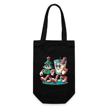 Merry Christmas Retro Style - Gift Bag for Bottles - black - Front