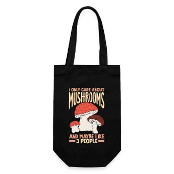 I'm only interested in mushrooms - Gift Bag for Bottles - black - Front