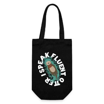 Otter I Speak Fluent Otter - Gift Bag for Bottles - black - Front
