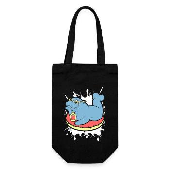 Funny Manatee Does Sunbath - Gift Bag for Bottles - black - Front