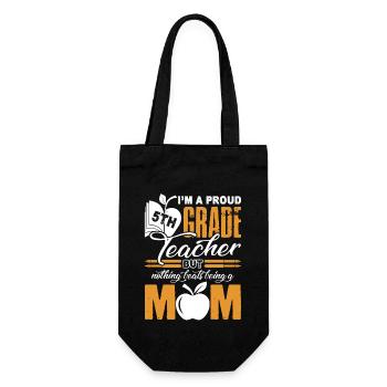 Proud Mom Of 5th Grade Teacher - Gift Bag for Bottles - black - Front