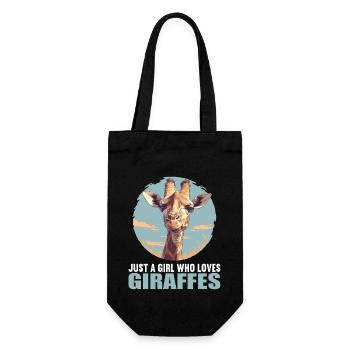 Giraffen Giraffe - Geschenkbeutel für Flaschen - Schwarz - Vorne