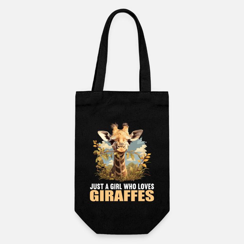 Giraffen Giraffe - Geschenkbeutel für Flaschen - Schwarz