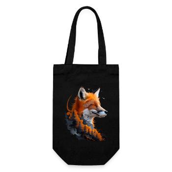 Fox Lover Woodland Flowers Art Foxes Cute Fox - Gift Bag for Bottles - black - Front