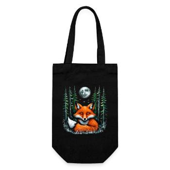 Fox Lover Woodland Flowers Art Foxes Cute Fox - Gift Bag for Bottles - black - Front