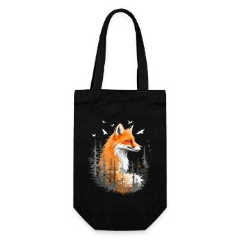 Fox Lover Woodland Flowers Art Foxes Cute Fox - Gift Bag for Bottles - black - Front