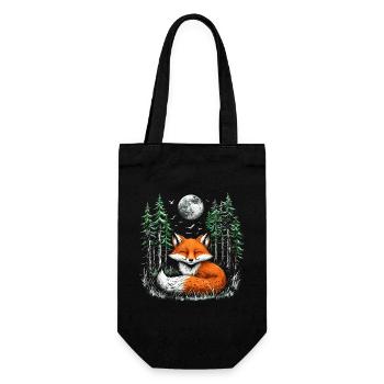 Fox Lover Woodland Flowers Art Foxes Cute Fox - Gift Bag for Bottles - black - Front