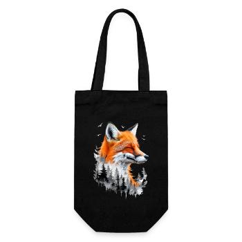 Fox Lover Woodland Flowers Art Foxes Cute Fox - Gift Bag for Bottles - black - Front