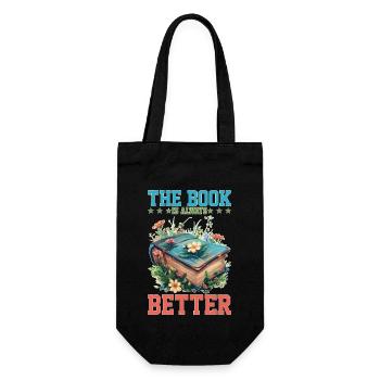 The Book Is Always Better - Geschenkbeutel für Flaschen - Schwarz - Vorne