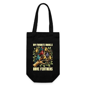 Bird Photography My Favorite Models Nature Lover - Gift Bag for Bottles - black - Front