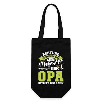 Opi ACHTUNG ERHEBEN SIE SICH OPA BETRITT DEN RAUM - Geschenkbeutel für Flaschen - Schwarz - Vorne