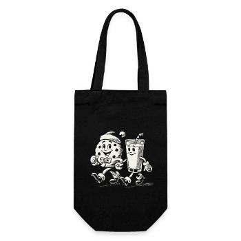 toMerry Christmas with biscuit and milk - Gift Bag for Bottles - black - Front