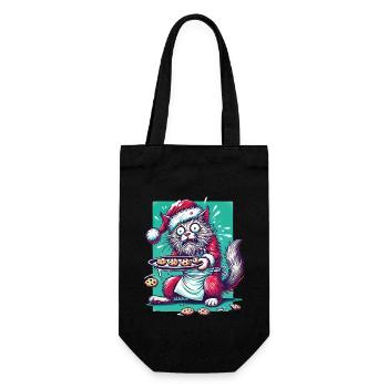 Cat Christmas Cookie Chaos Fun - Gift Bag for Bottles - black - Front