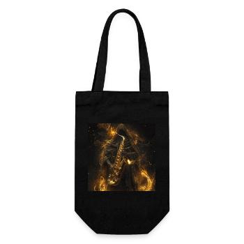 Saxophon - Geschenkbeutel für Flaschen - Schwarz - Vorne