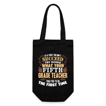 5th Grade Teacher Proud 5th Grade Teacher - Gift Bag for Bottles - black - Front