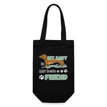 Dachshund Is My Best Friend - Gift Bag for Bottles - black - Front