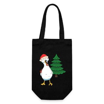 Santa Chicken Chickens Santa Claus Chicken Coop - Gift Bag for Bottles - black - Front