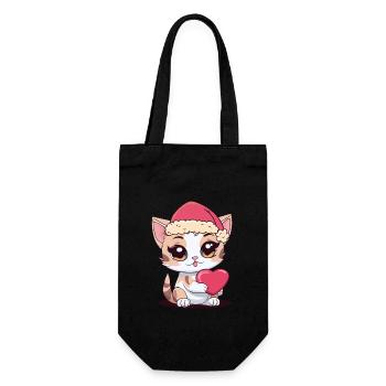 Père Noël Père Noël Chat Chats Enfants - Sac à bouteille - noir - Devant