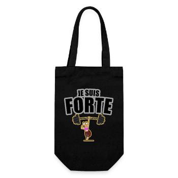 je suis forte, motivation, femelle - Sac à bouteille - noir - Devant
