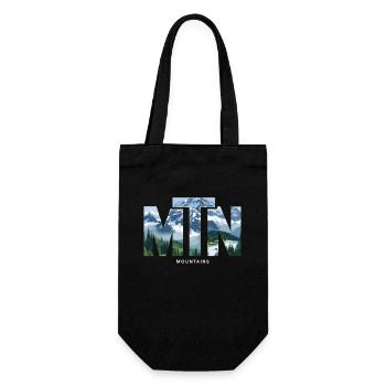Mountains MTN – Nature & Mountain Landscape Outdoor - Gift Bag for Bottles - black - Front