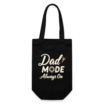 Dad Mode Always On Lustiger Papa Spruch Väter - Geschenkbeutel für Flaschen - Schwarz - Vorne