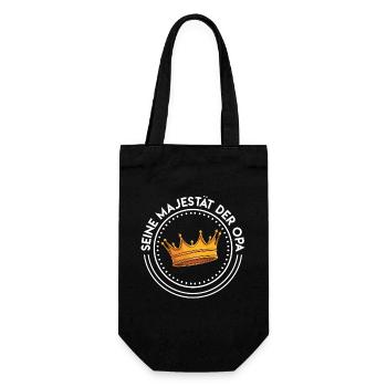 Opi SEINE MAJESTÄT DER OPA Lustiges Großvater - Geschenkbeutel für Flaschen - Schwarz - Vorne