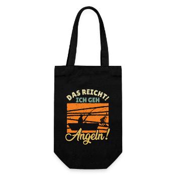 Angler Outfit ES REICHT ICH GEH ANGELN Lustiges - Geschenkbeutel für Flaschen - Schwarz - Vorne