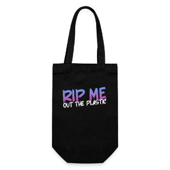 RIP ME OUT THE PLASTIC: Expressive message - Gift Bag for Bottles - black - Front
