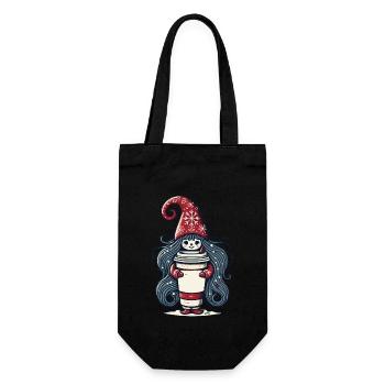 Gnome amateur de café de Noël - Sac à bouteille - noir - Devant