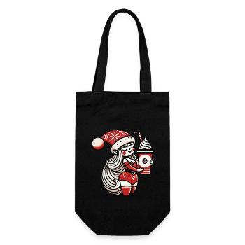 Nain de Noël avec du café pour les amateurs de café - Sac à bouteille - noir - Devant