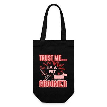 Trust Me I am A Pet Groomer - Gift Bag for Bottles - black - Front