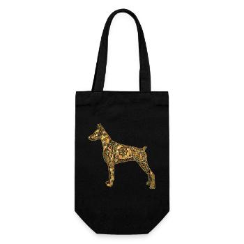 Doberman Pinscher Geometric - Gift Bag for Bottles - black - Front