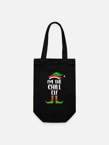 I'm The Chill Elf Shirt Matching Family Christmas - Geschenkbeutel für Flaschen - Schwarz
