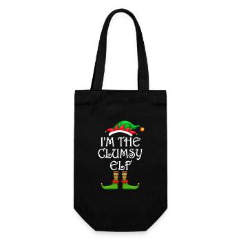 I'm The Clumsy Elf Shirt Matching Family Christmas - Gift Bag for Bottles - black - Front