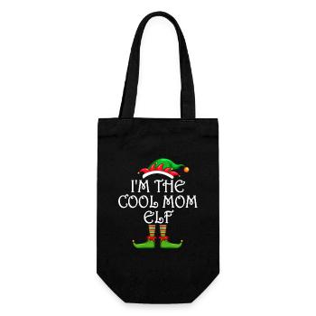 I'm The Cool Mom Elf Shirt Matching Family - Gift Bag for Bottles - black - Front