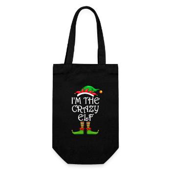 I'm The Crazy Elf Shirt Matching Family Christmas - Gift Bag for Bottles - black - Front