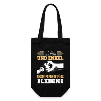 OPA UND ENKEL BESTE FREUNDE FÜRS LEBEN Opi - Geschenkbeutel für Flaschen - Schwarz - Vorne