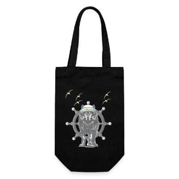 Dog Sailing Sailing Ship Maritime Dogs Sailors - Gift Bag for Bottles - black - Front