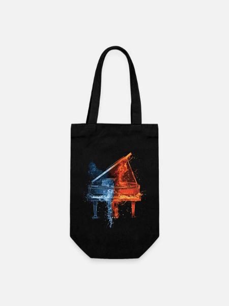 Klavier - Geschenkbeutel für Flaschen - Schwarz