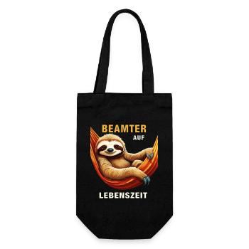 FAULTIER BEAMTER AUF LEBENSZEIT - Geschenkbeutel für Flaschen - Schwarz - Vorne