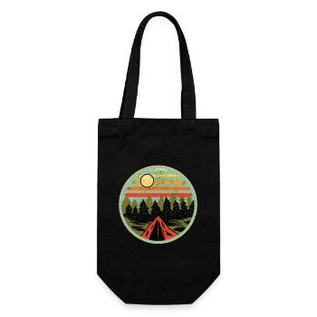 Retro Vintage Nature Lover 80s 90s Fir - Gift Bag for Bottles - black - Front
