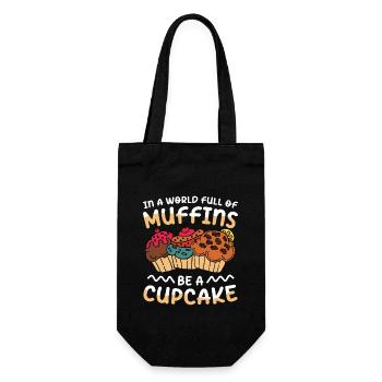 In A World Full Of Muffins Be A Cupcake - Geschenkbeutel für Flaschen - Schwarz - Vorne