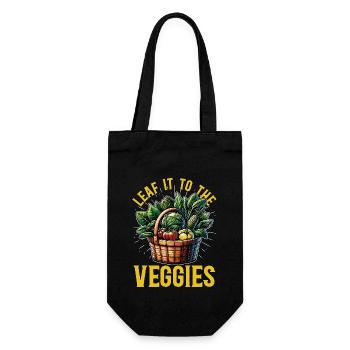 Vegetarian Leaf It To The Veggies Vegan Lifestyle - Geschenkbeutel für Flaschen - Schwarz - Vorne