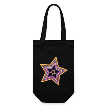 Stern Regenbogen LGBT Weihnachten Gay Pride Xmas - Geschenkbeutel für Flaschen - Schwarz - Vorne