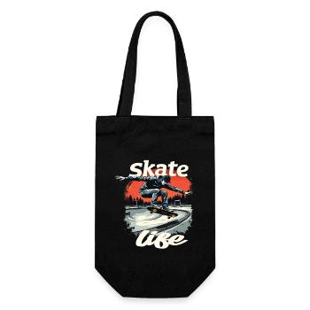 Skate Life Skateboard Skater Skateboarding - Geschenkbeutel für Flaschen - Schwarz - Vorne
