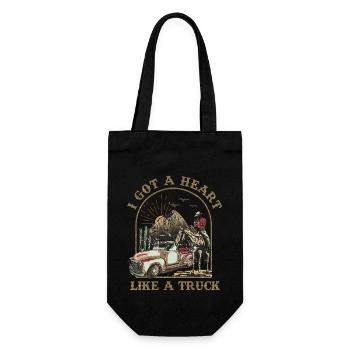 Ich habe ein Herz wie ein Truck - Geschenkbeutel für Flaschen - Schwarz - Vorne