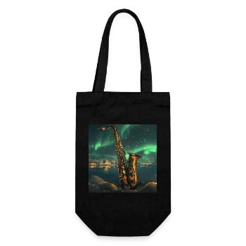 Saxophon - Geschenkbeutel für Flaschen - Schwarz - Vorne